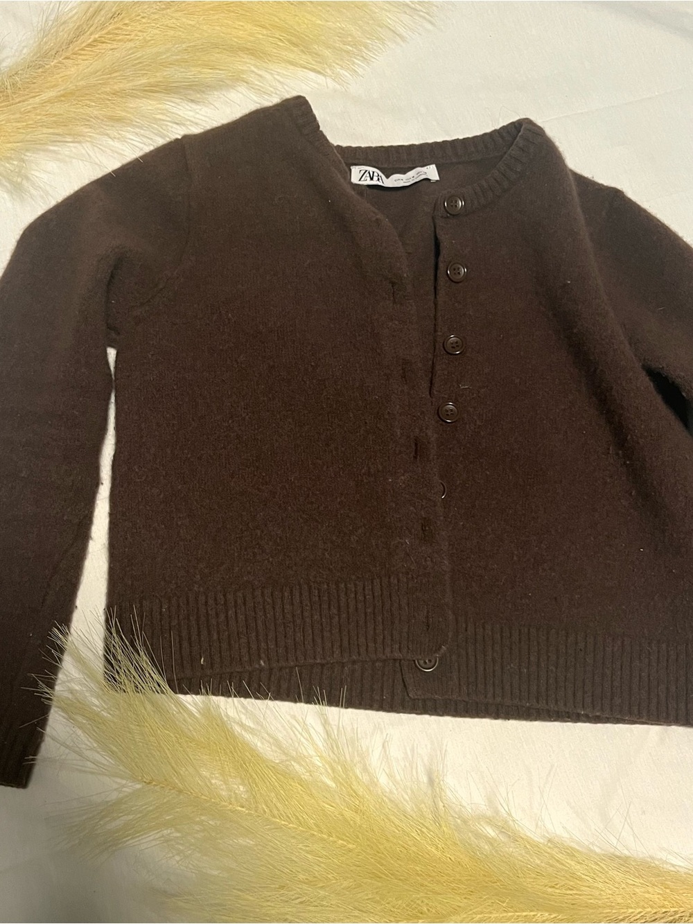 Zara Chocolate Brown Button Cardigan